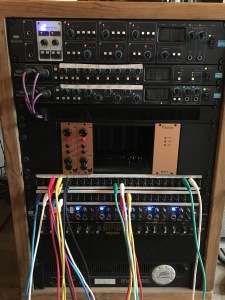 Nathan's Recording Gear (from top to bottom): Focusrite Liquid Saffire 56 (2 space), 2 Focusrite OctoPres, 2 Hairball Audio's Copper Neve Style Preamps
